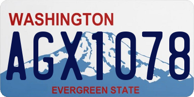 WA license plate AGX1078