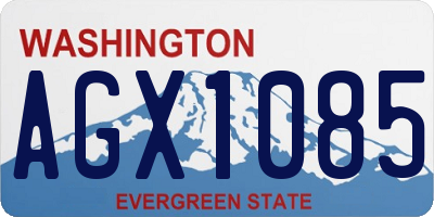 WA license plate AGX1085
