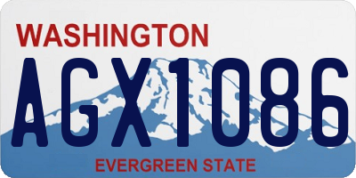 WA license plate AGX1086
