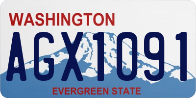 WA license plate AGX1091