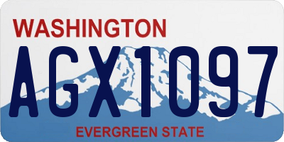 WA license plate AGX1097