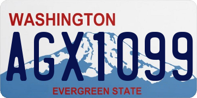 WA license plate AGX1099