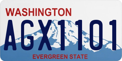 WA license plate AGX1101