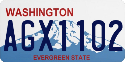 WA license plate AGX1102