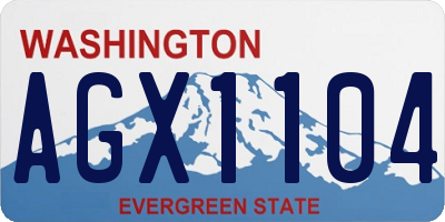 WA license plate AGX1104