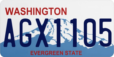 WA license plate AGX1105