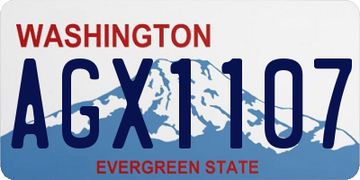 WA license plate AGX1107