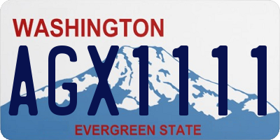 WA license plate AGX1111