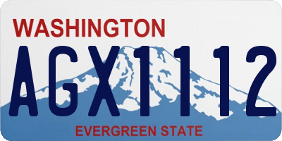 WA license plate AGX1112