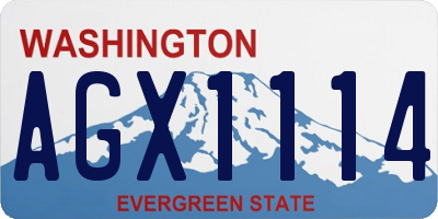 WA license plate AGX1114