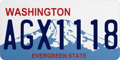 WA license plate AGX1118