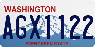 WA license plate AGX1122