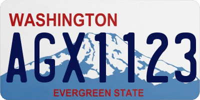 WA license plate AGX1123