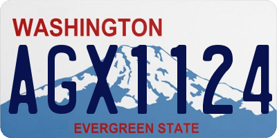 WA license plate AGX1124