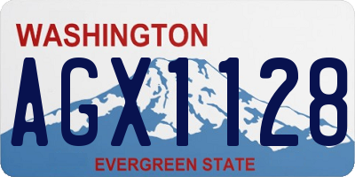WA license plate AGX1128