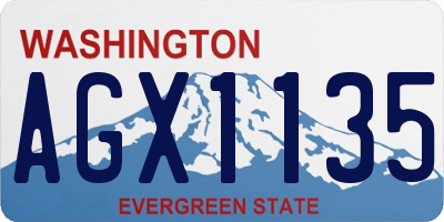 WA license plate AGX1135