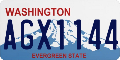 WA license plate AGX1144