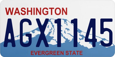 WA license plate AGX1145