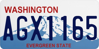 WA license plate AGX1165