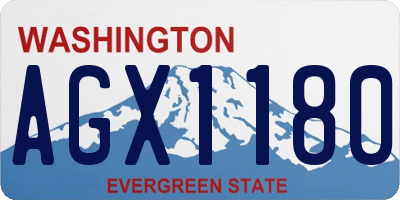 WA license plate AGX1180