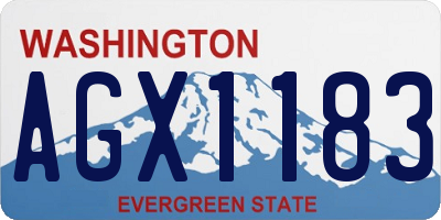 WA license plate AGX1183