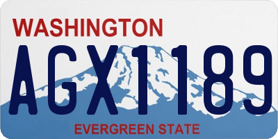WA license plate AGX1189