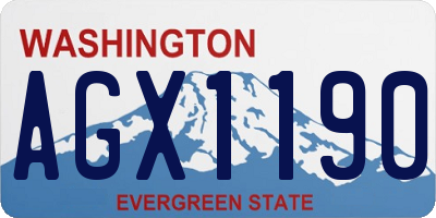 WA license plate AGX1190