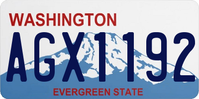 WA license plate AGX1192