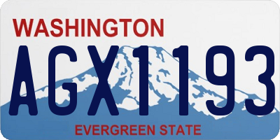 WA license plate AGX1193