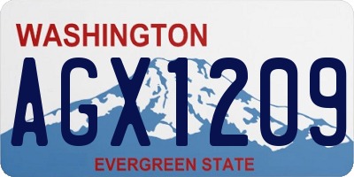 WA license plate AGX1209