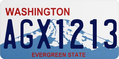 WA license plate AGX1213