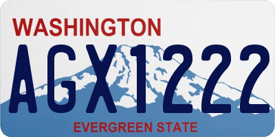 WA license plate AGX1222