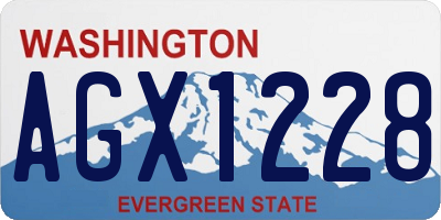 WA license plate AGX1228