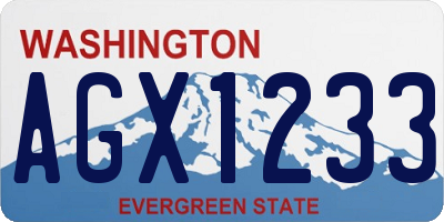 WA license plate AGX1233