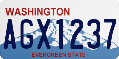 WA license plate AGX1237