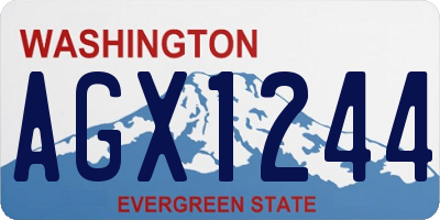 WA license plate AGX1244