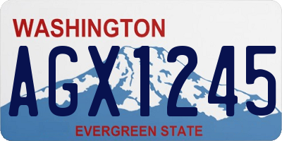 WA license plate AGX1245
