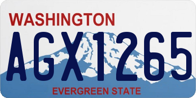 WA license plate AGX1265