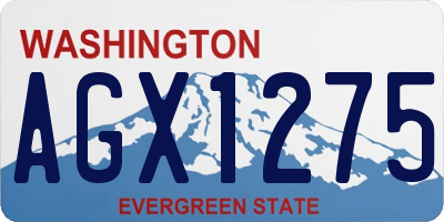 WA license plate AGX1275