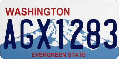 WA license plate AGX1283