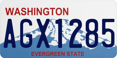 WA license plate AGX1285