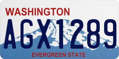 WA license plate AGX1289