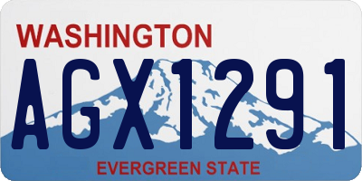 WA license plate AGX1291