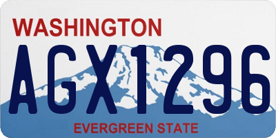 WA license plate AGX1296