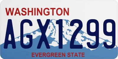 WA license plate AGX1299