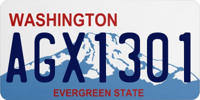 WA license plate AGX1301