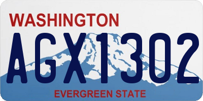 WA license plate AGX1302