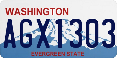 WA license plate AGX1303