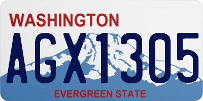 WA license plate AGX1305
