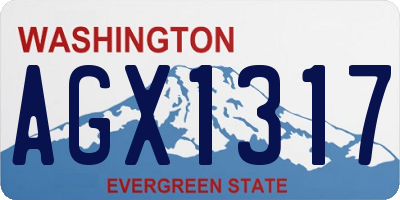 WA license plate AGX1317
